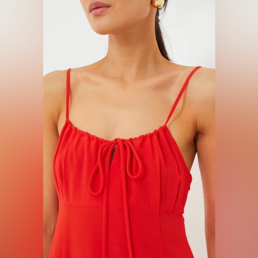 Emerson Fry Grenadine Amy Sundress Size M NWT Red Midi Dress Viscose Slit USA - Picture 3 of 12